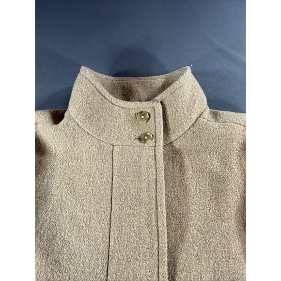 J Crew BU261 Womens Wool City Coat Long Sleeve Zip-Up Button Neck Tan 18 - Picture 3 of 14